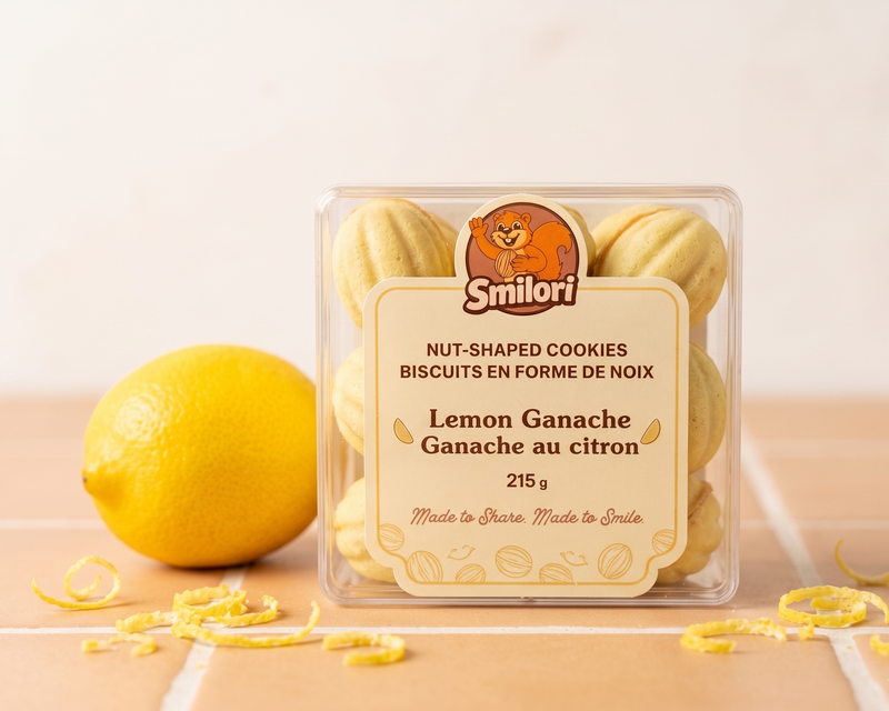 Lemon Ganache Nut-Shaped Cookies – Box of 18
